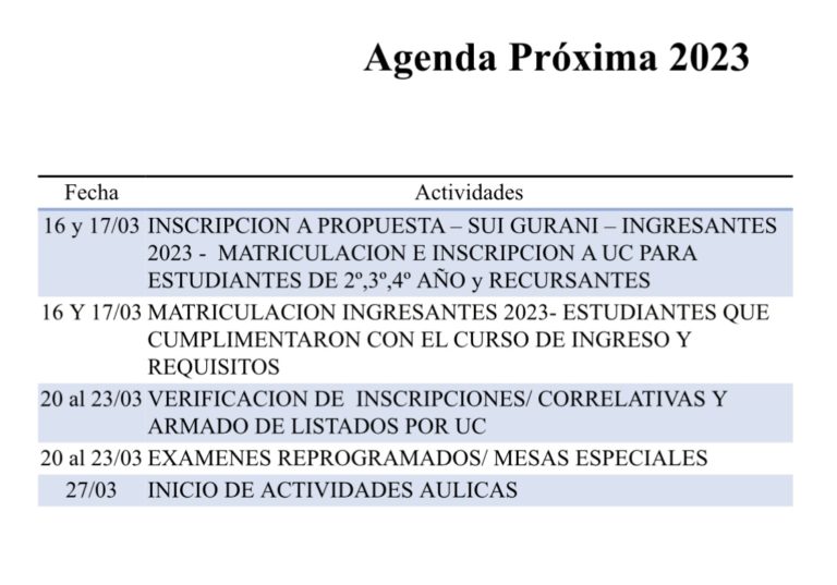 AGENDA PRÓXIMA I S E F Instituto Superior de Educación Física